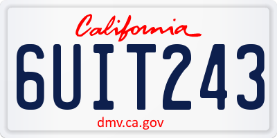 CA license plate 6UIT243