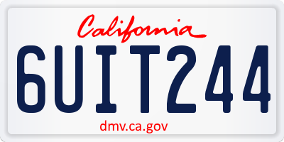 CA license plate 6UIT244