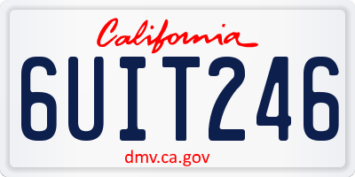 CA license plate 6UIT246