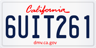 CA license plate 6UIT261