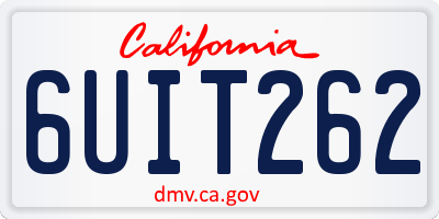 CA license plate 6UIT262