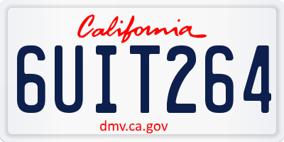 CA license plate 6UIT264