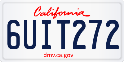 CA license plate 6UIT272