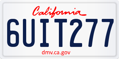CA license plate 6UIT277