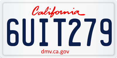 CA license plate 6UIT279