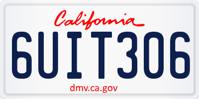 CA license plate 6UIT306