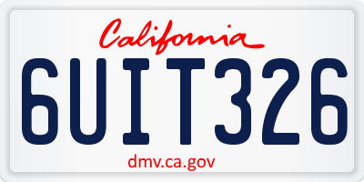 CA license plate 6UIT326