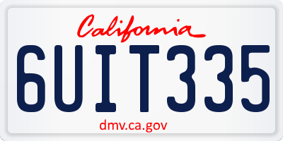 CA license plate 6UIT335