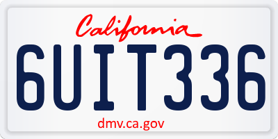 CA license plate 6UIT336