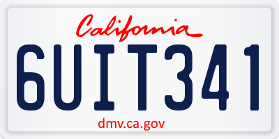 CA license plate 6UIT341