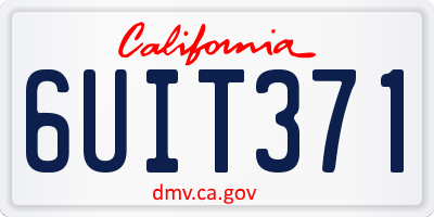 CA license plate 6UIT371