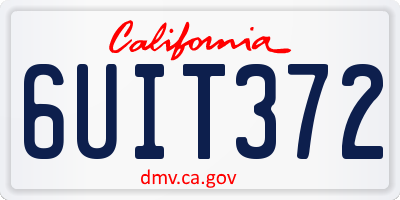 CA license plate 6UIT372