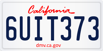 CA license plate 6UIT373