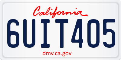 CA license plate 6UIT405