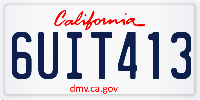 CA license plate 6UIT413