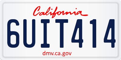 CA license plate 6UIT414