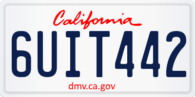 CA license plate 6UIT442