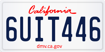 CA license plate 6UIT446