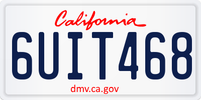 CA license plate 6UIT468
