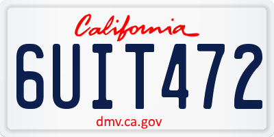 CA license plate 6UIT472