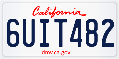 CA license plate 6UIT482