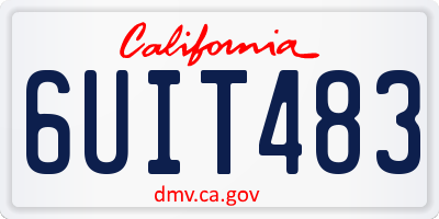 CA license plate 6UIT483