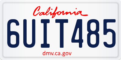 CA license plate 6UIT485