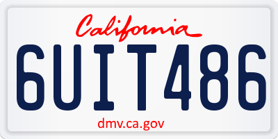 CA license plate 6UIT486
