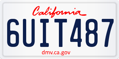 CA license plate 6UIT487