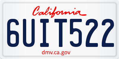 CA license plate 6UIT522