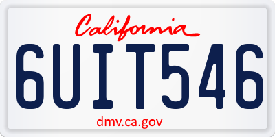 CA license plate 6UIT546