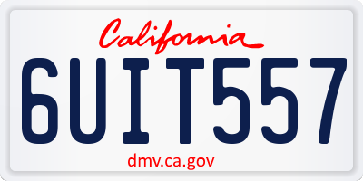 CA license plate 6UIT557