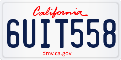 CA license plate 6UIT558