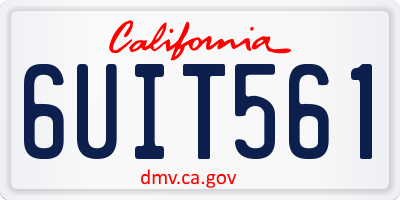 CA license plate 6UIT561