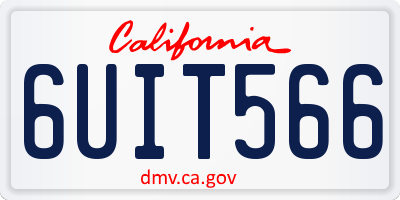 CA license plate 6UIT566