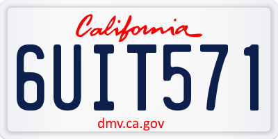 CA license plate 6UIT571