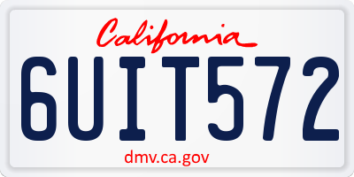 CA license plate 6UIT572