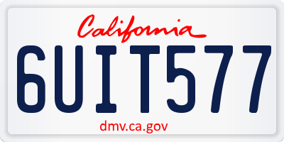 CA license plate 6UIT577