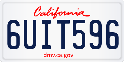 CA license plate 6UIT596
