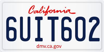 CA license plate 6UIT602