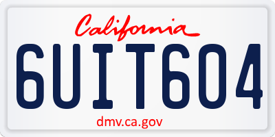 CA license plate 6UIT604