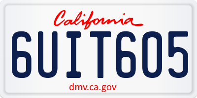 CA license plate 6UIT605