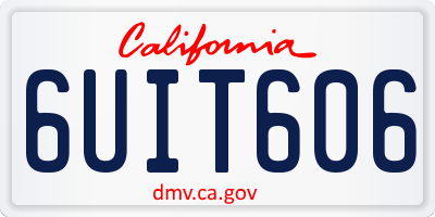 CA license plate 6UIT606