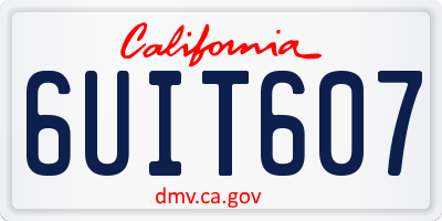 CA license plate 6UIT607