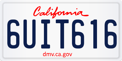 CA license plate 6UIT616