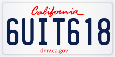 CA license plate 6UIT618