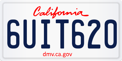CA license plate 6UIT620