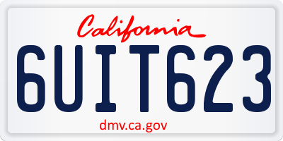 CA license plate 6UIT623