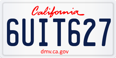 CA license plate 6UIT627
