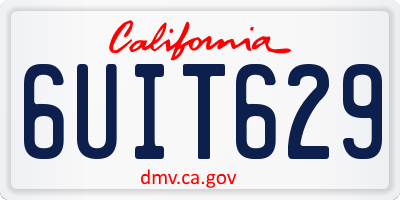 CA license plate 6UIT629